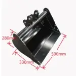 500mm Plain Mud Bucket: Attachment for TYPHON Mini Excavators USA