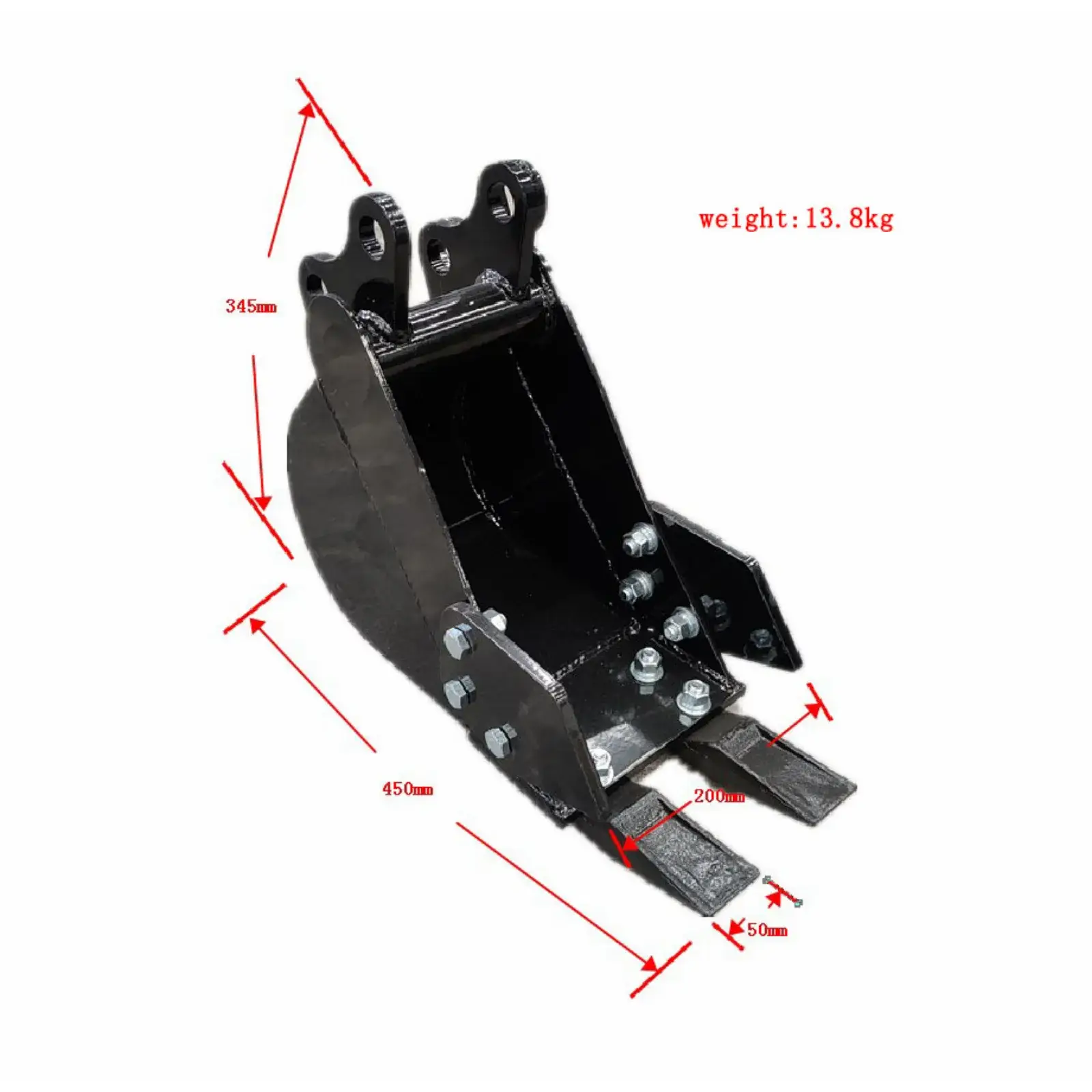 200mm Narrow Bucket: Attachment for TYPHON Mini Excavators USA