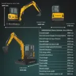 TYPHON NAGA 4.0 Mini Excavator with 4 Ton 24.4hp Yanmar Diesel Engine Metal Track ISO SAE control switch, AC Heater Cabin, 2 Travel Speed