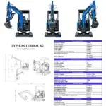 TYPHON TERROR X2 STORM Mini Excavator 2.5 Ton Diesel Kubota V1505 Engine USA