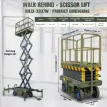 TYPHON xFlex-2037W Walk-Behind Scissor Lift comes with 20ft Working Height and Manual outriggers 1102 lbs load capacity 110V Electric