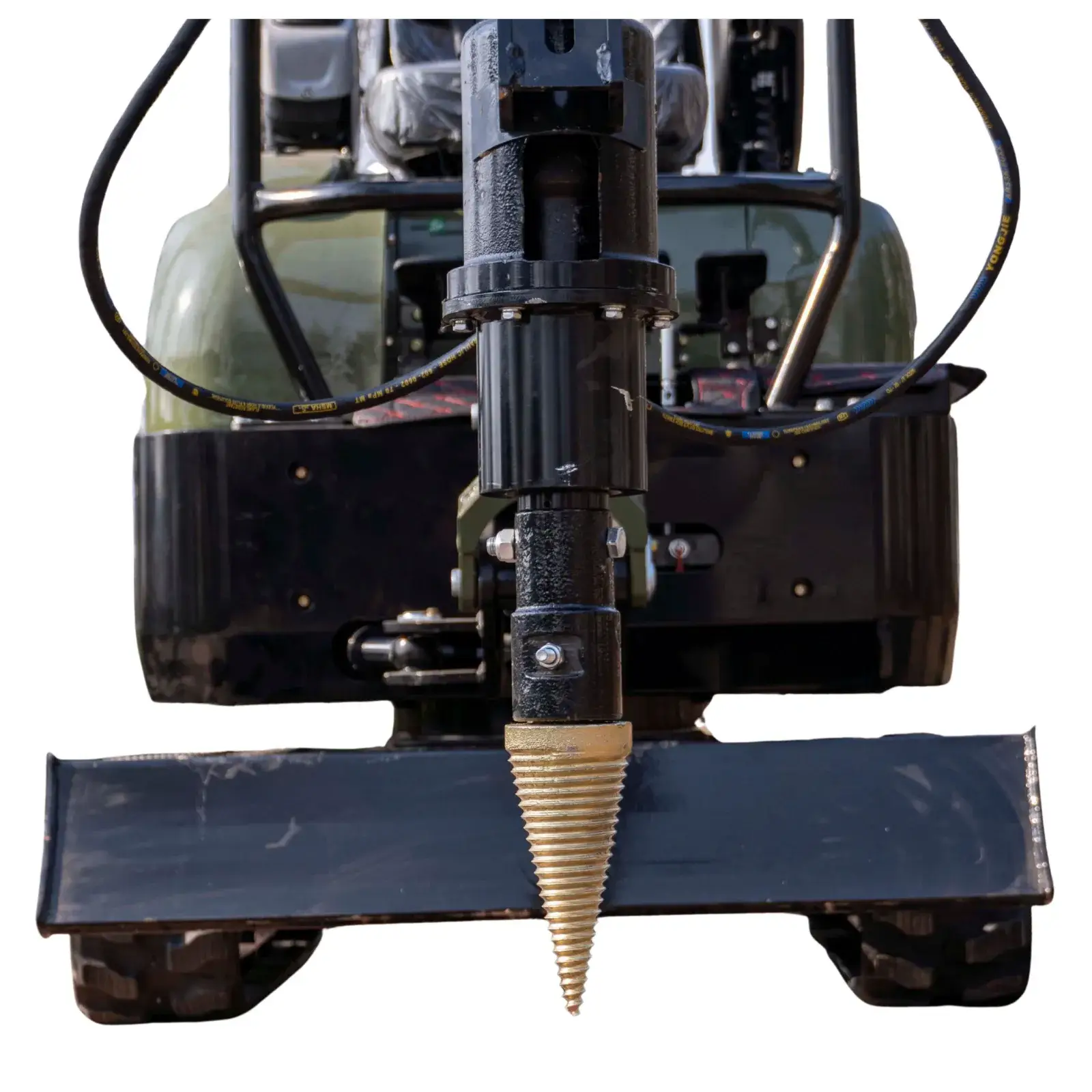 Mini Excavator Hydraulic Wood Splitter Drill Attachment 150mm TYPHON Compatible