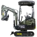 TYPHON TERROR XIII PRO Mini Excavator – 1.3 Ton Trench Digger with Canopy, Hydraulic Thumb Clip, 22.1hp Honda Engine USA