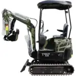 TYPHON TERROR XIII Mini Excavator – 1.3 Ton Trench Digger with Canopy, Hydraulic Thumb Clip, 13.5hp B&S Engine USA