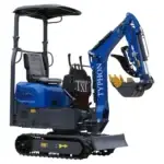 TYPHON TERROR XI STORM Mini Excavator – 1.1 Ton Trench Digger with Boom Swing, Hydraulic Thumb Clip, Bucket USA