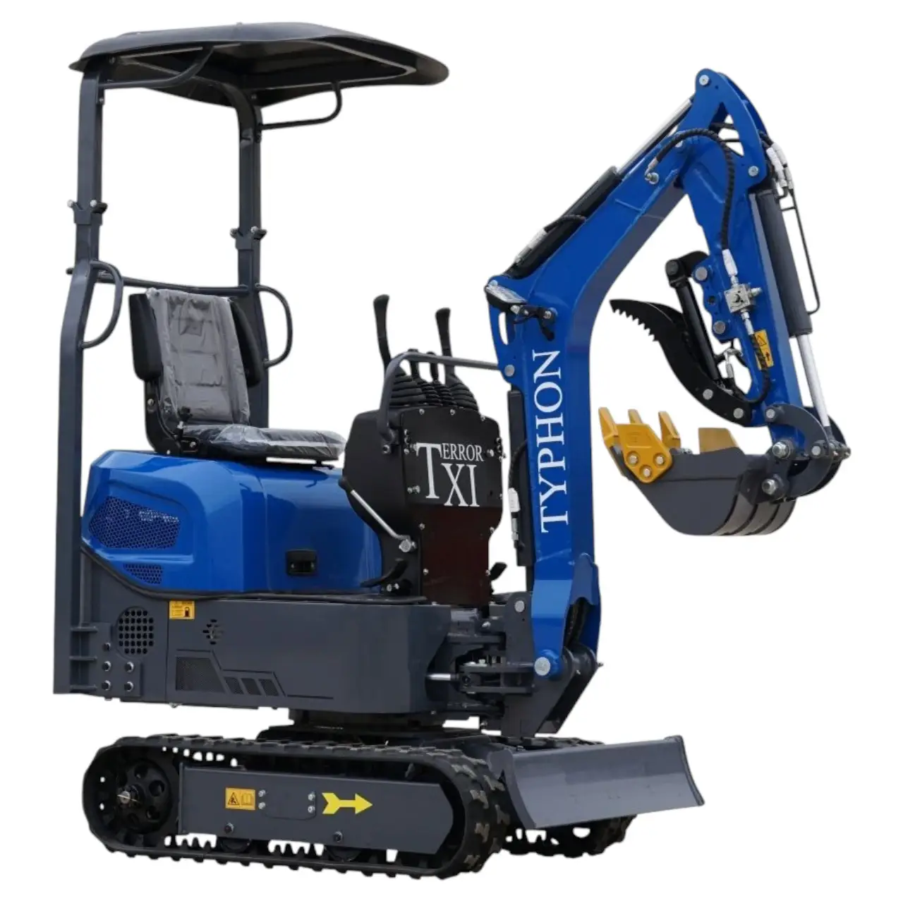 TYPHON TERROR XI STORM Mini Excavator – 1.1 Ton Trench Digger with Boom Swing, Hydraulic Thumb Clip, Bucket USA