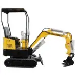 TYPHON TERROR X STORM Mini Excavator – 1 Ton Trench Digger with Canopy, Hydraulic Thumb Clip, Bucket USA