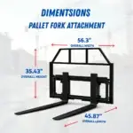 TYPHON Skoop Hydraulic Pallet Fork Attachment for Wheel Loader 43 Inch 11.1 GPM