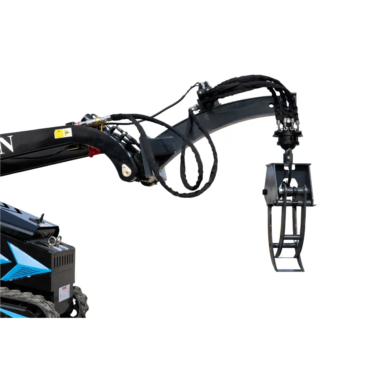 360° Hydraulic Rotary Wood Grabber for TYPHON STOMP X1300 & STOMP 509 Mini Skid Steers