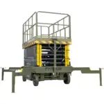 TYPHON xFlex-4065W Walk-Behind Scissor Lift 2.7 Ton with Assisted Walking, Manual outriggers of 40 ft lifting Height & 110V Electric