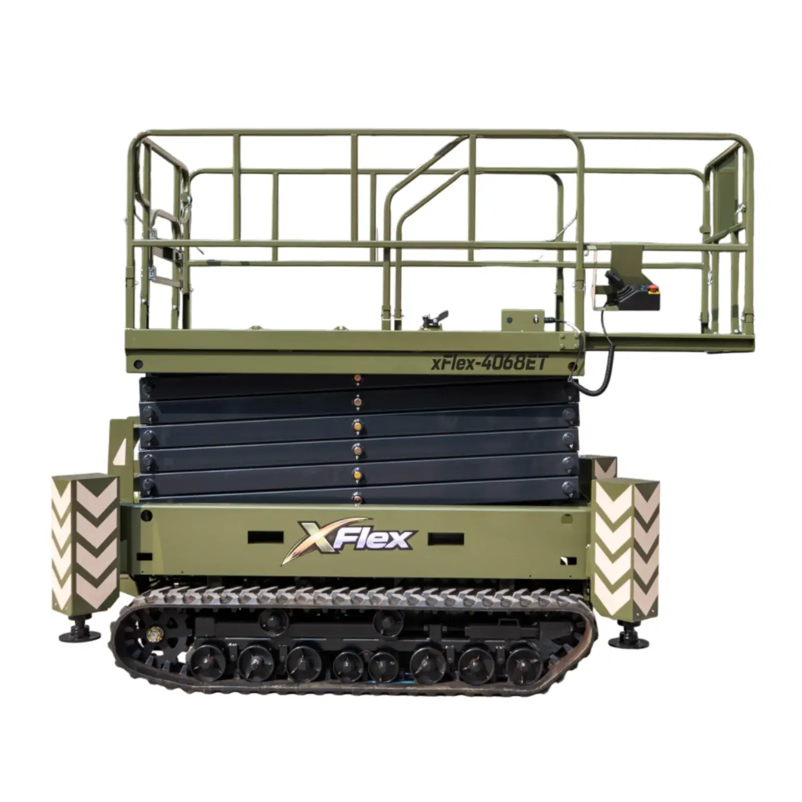 TYPHON xFlex-4068ET Electric Rubber Track Scissor Lift 3.2 Ton with 5.4HP Hydraulic Pump Motor Drive and Hydraulic Lifting Cylinder, 40 ft Max Lifting Height