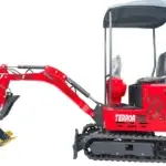 TYPHON TERROR ONE STORM 1 Ton Mini Excavator Trench Digger with Hydraulic Oil Cooler Canopy & Wide Bucket Ideal for Garden, Farm, Park & Road Work Digging, Drilling, Bull-Dozing