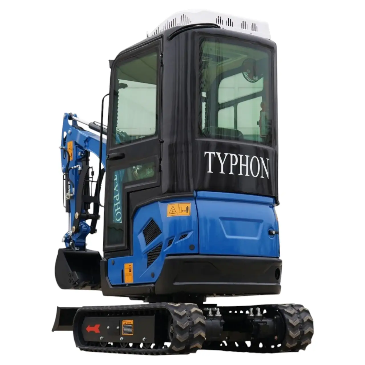 4,000 lb TYPHON TERROR XVII Cabin Mini Excavator Rubber Track with Kubota D902 Diesel Engine USA