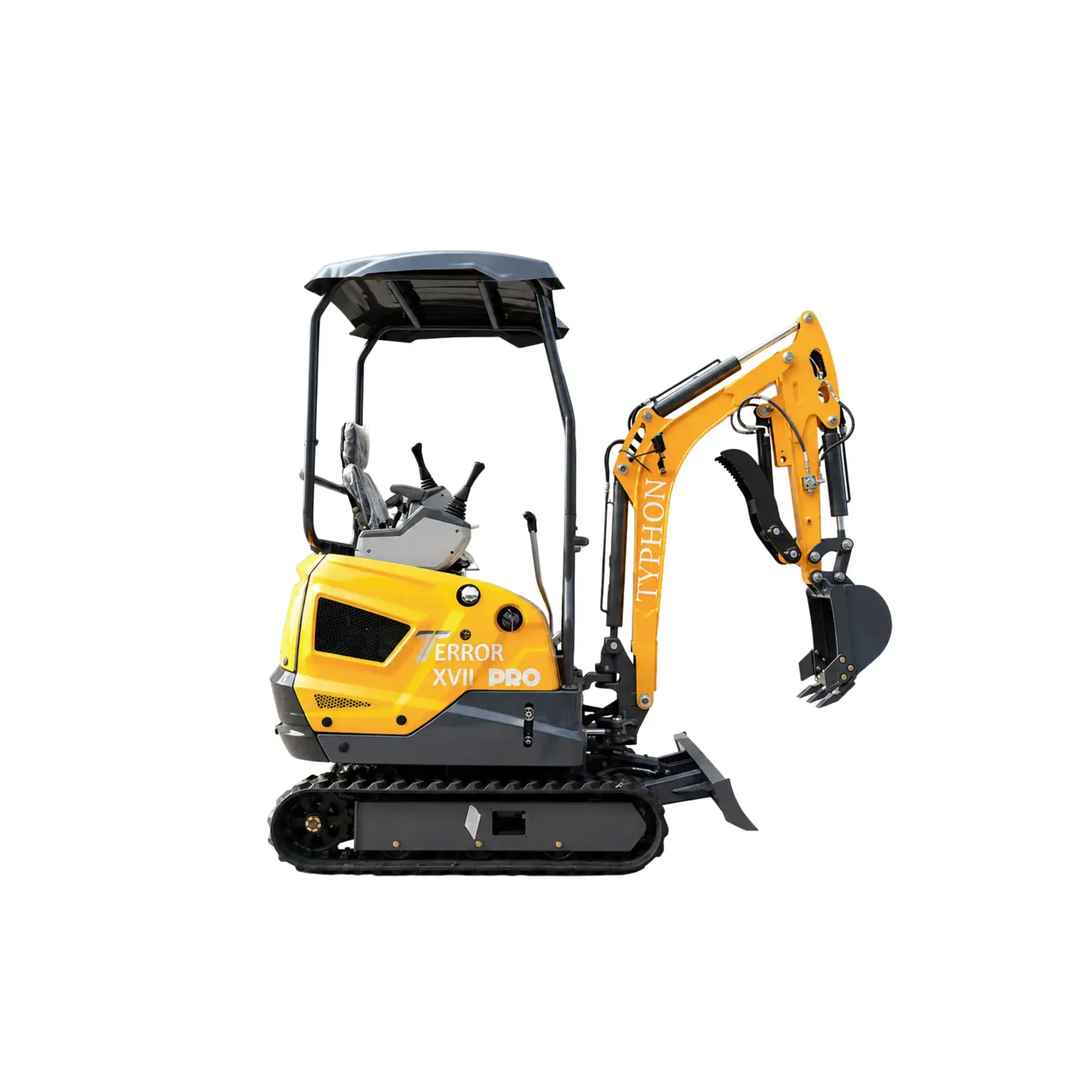 TYPHON TERROR XVII PRO 3800 lb Mini Excavator, Kubota D902 Diesel, Hydraulic Thumb, Pilot Controls, 14kN Dig Force