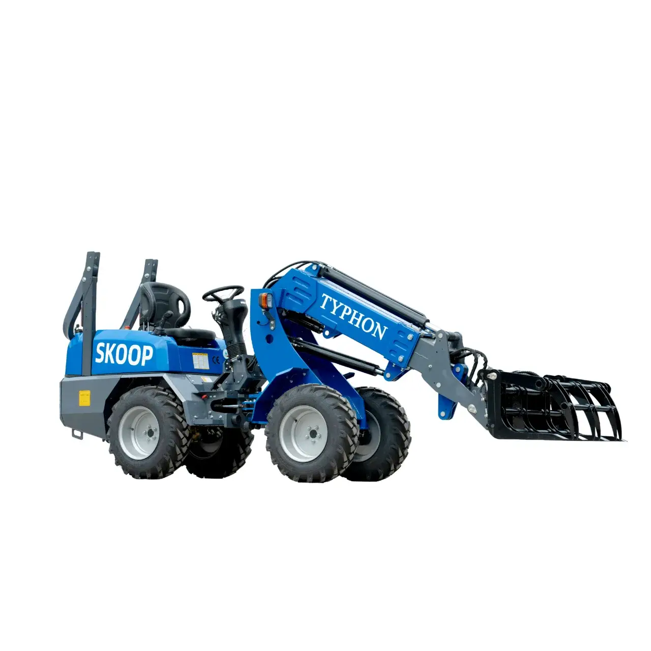TYPHON Skoop Heavy-Duty Wheel Loader Log Grapple 295 lbs Robust Log & Brush Handler with 6+4 Tine Grip