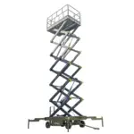 TYPHON xFlex-4065W Walk-Behind Scissor Lift 2.7 Ton with Assisted Walking, Manual outriggers of 40 ft lifting Height & 110V Electric