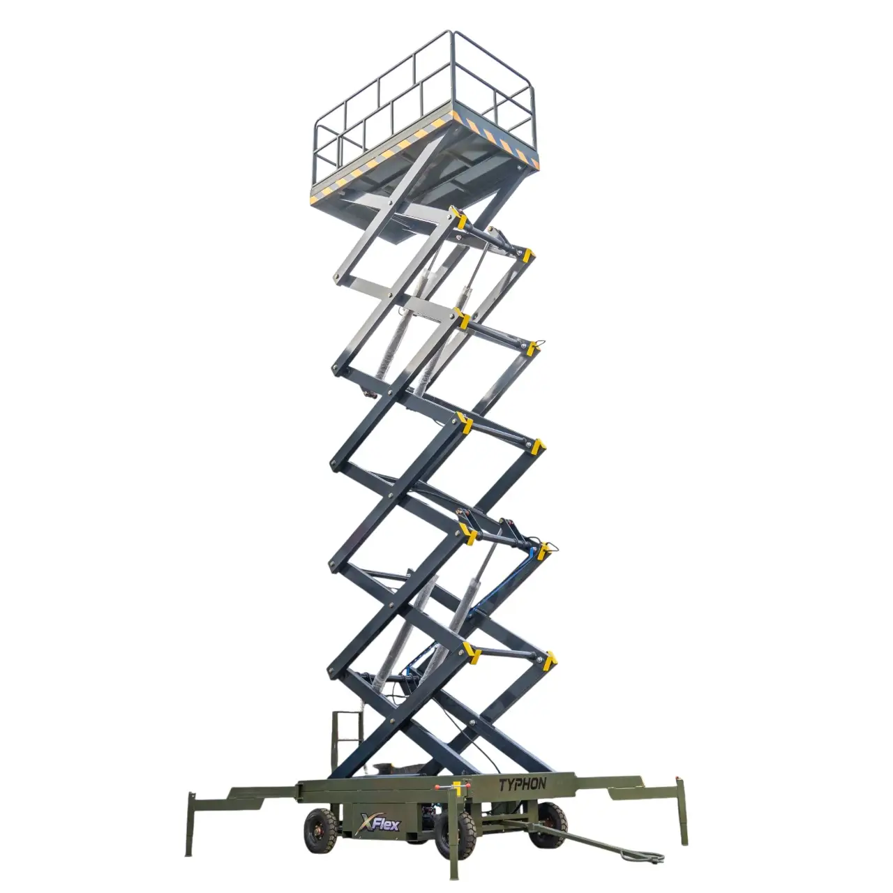 TYPHON xFlex-4065W Walk-Behind Scissor Lift 2.7 Ton with Assisted Walking, Manual outriggers of 40 ft lifting Height & 110V Electric