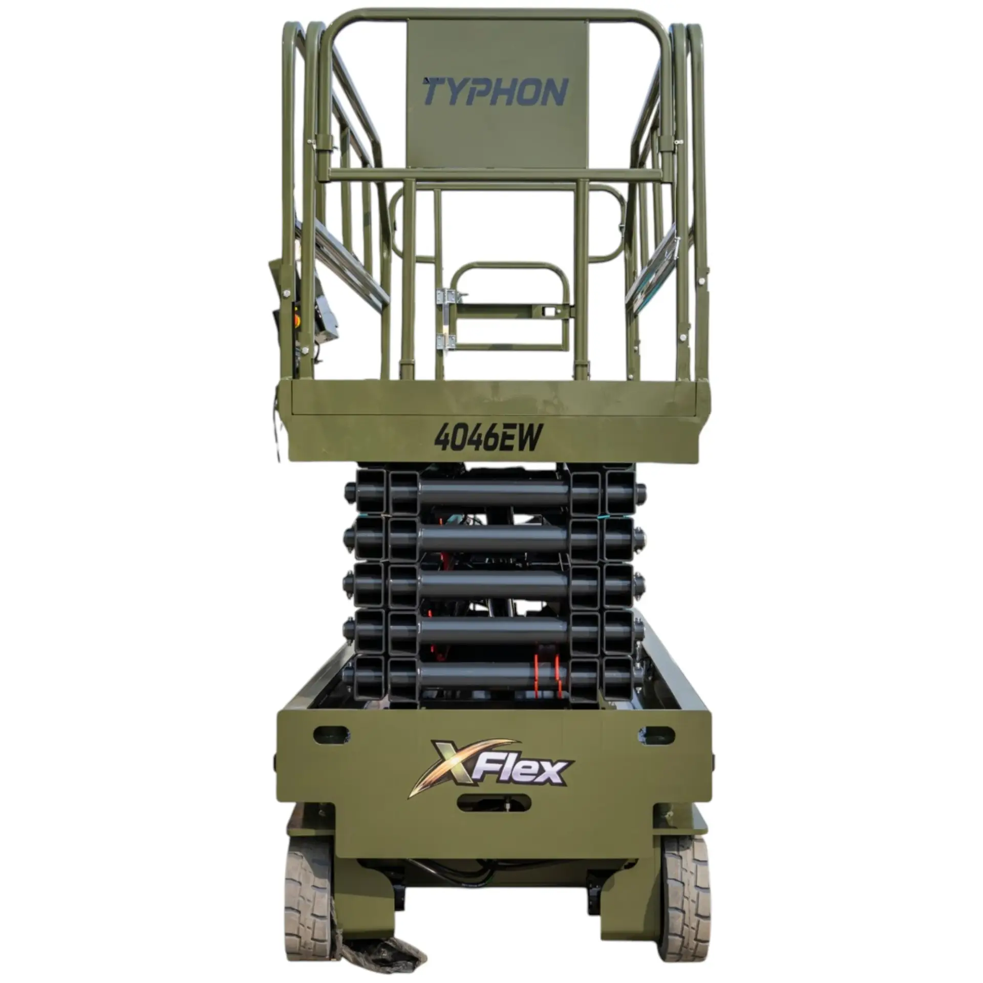 TYPHON xFlex-4046EW Electric Wheel Scissor Lift 2.6 Ton operating weight and 40ft platform height with 705lbs Load Capacity