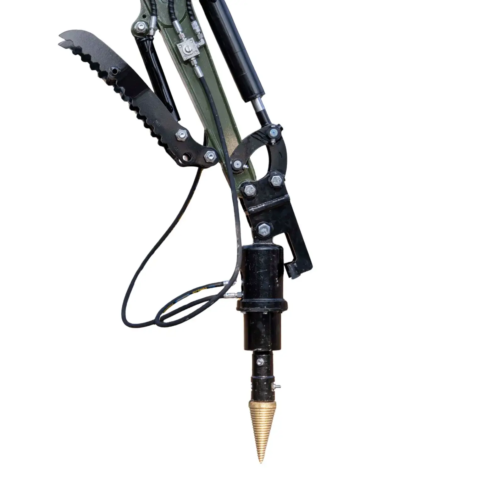 Mini Excavator Hydraulic Wood Splitter Drill Attachment 150mm TYPHON Compatible