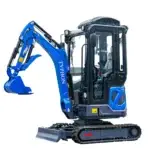 TYPHON TERROR XIX Prestige AC/Heater Cabin Mini Excavator 4200lbs 20.4 HP Kubota D902 with Boom Swing, Retractable Tracks