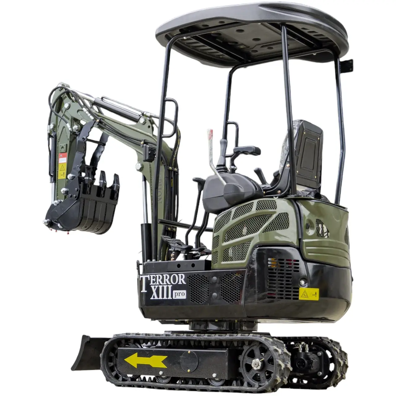 TYPHON TERROR XIII PRO Mini Excavator – 1.3 Ton Trench Digger with Canopy, Hydraulic Thumb Clip, 22.1hp Honda Engine USA