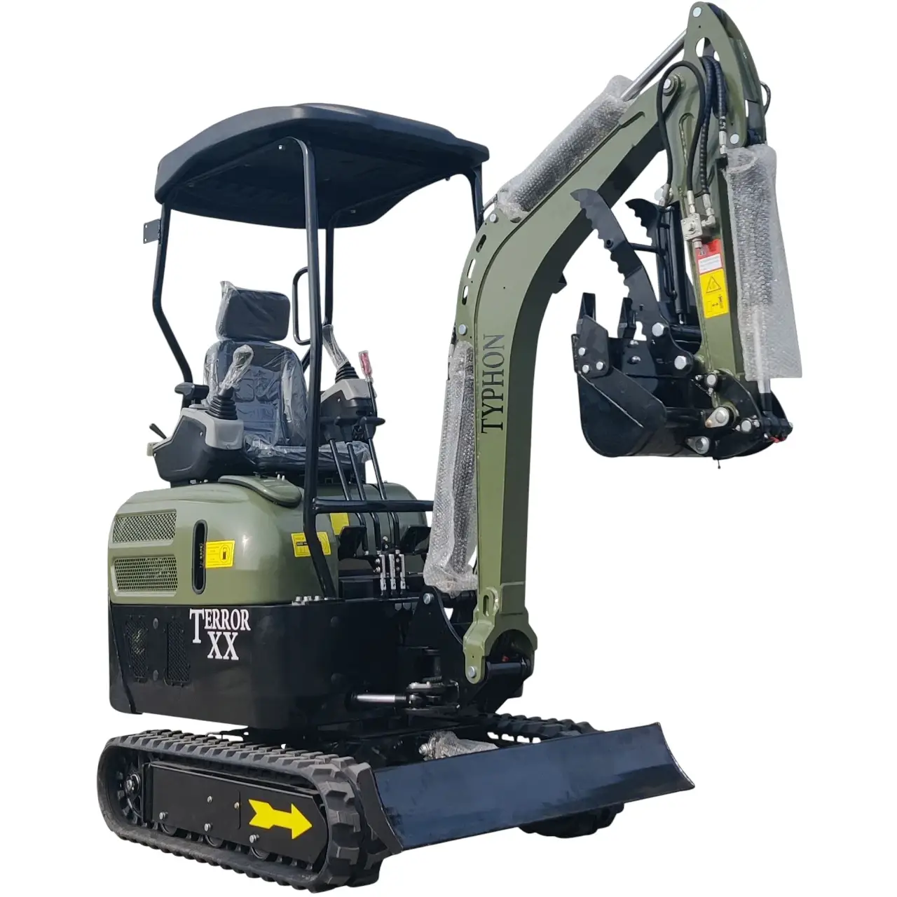 4,000 lb TYPHON TERROR XX Mini Excavator Rubber Track with Kubota D902 Diesel Engine USA