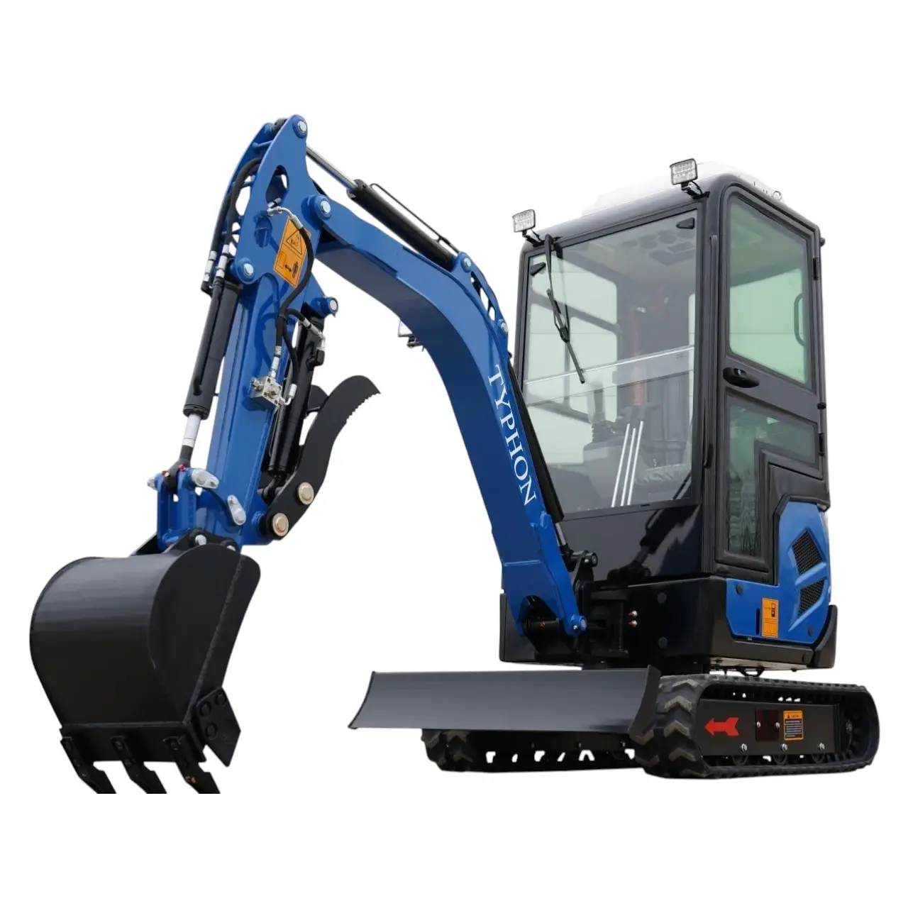4,000 lb TYPHON TERROR XVII Cabin Mini Excavator Rubber Track with Kubota D902 Diesel Engine USA