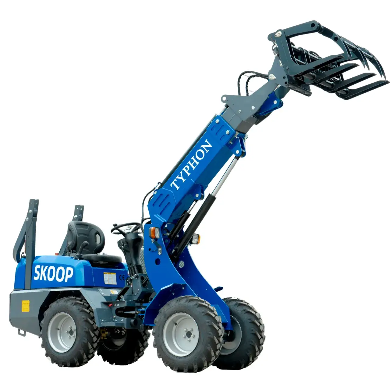 TYPHON Skoop Heavy-Duty Wheel Loader Log Grapple 295 lbs Robust Log & Brush Handler with 6+4 Tine Grip