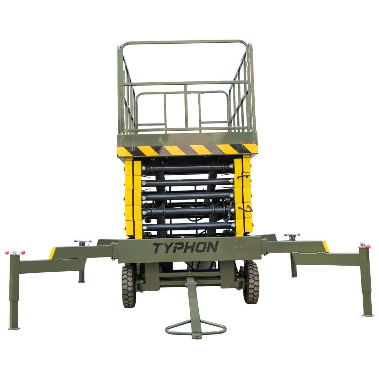 TYPHON xFlex-4065W Walk-Behind Scissor Lift 2.7 Ton with Assisted Walking, Manual outriggers of 40 ft lifting Height & 110V Electric