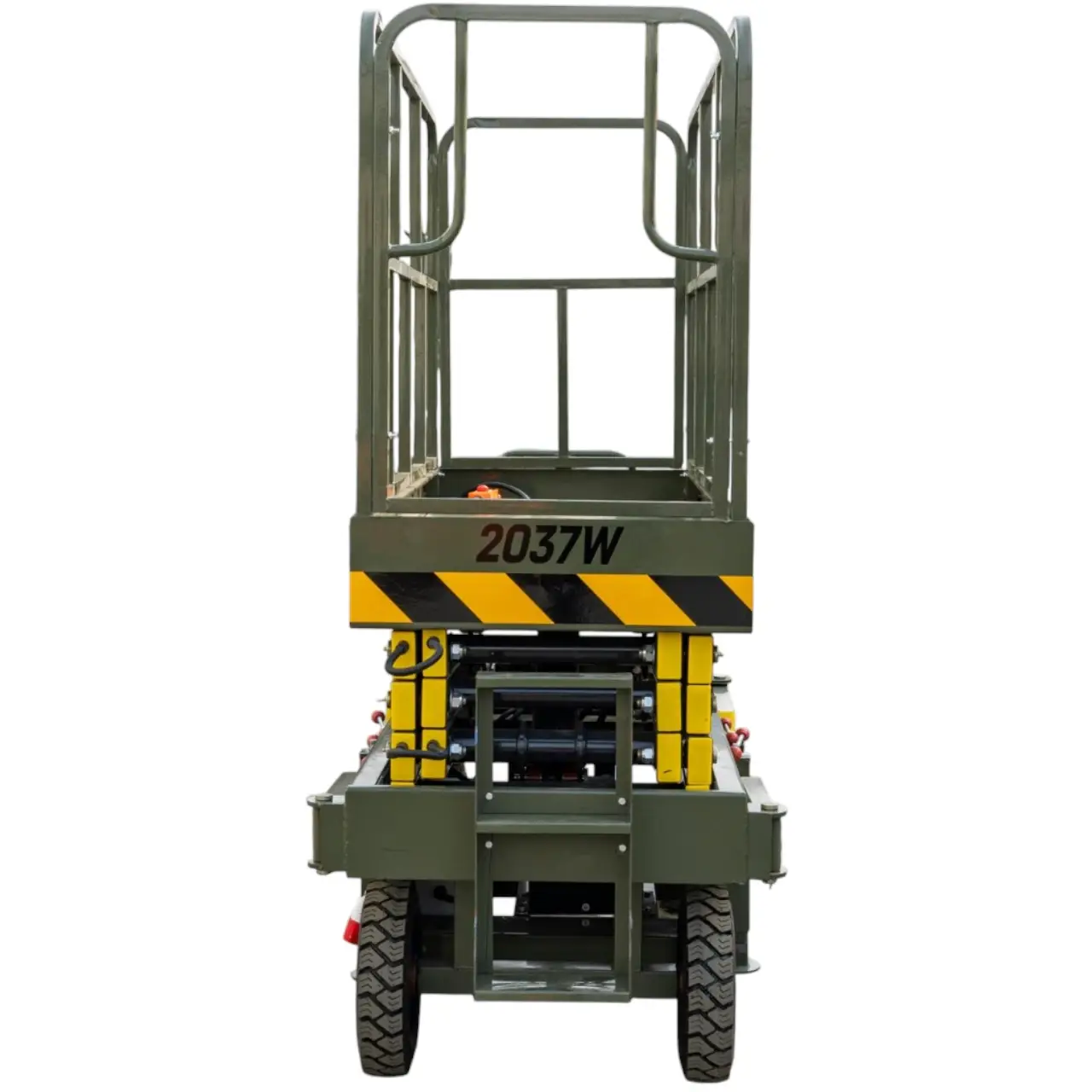 TYPHON xFlex-2037W Walk-Behind Scissor Lift comes with 20ft Working Height and Manual outriggers 1102 lbs load capacity 110V Electric