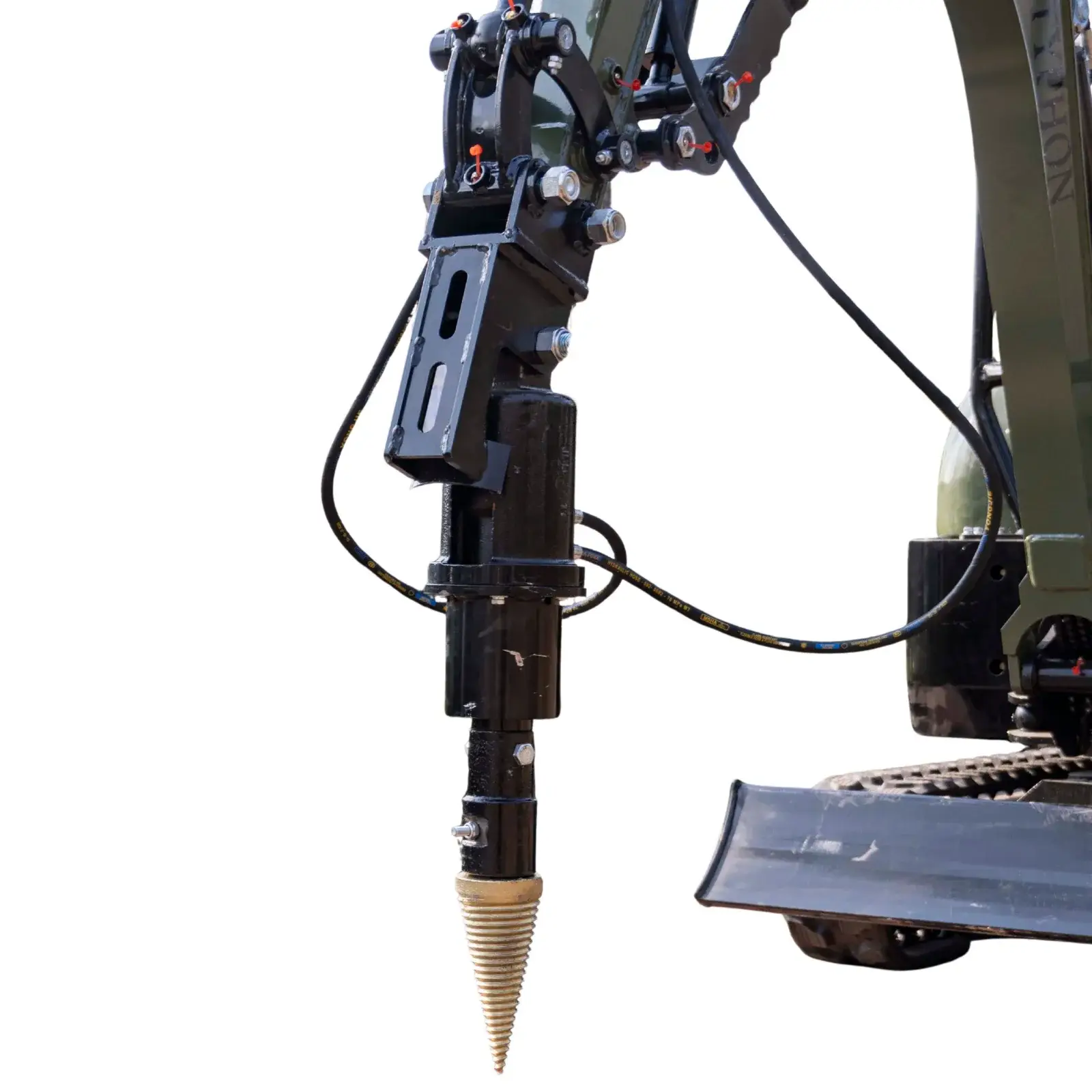 Mini Excavator Hydraulic Wood Splitter Drill Attachment 150mm TYPHON Compatible