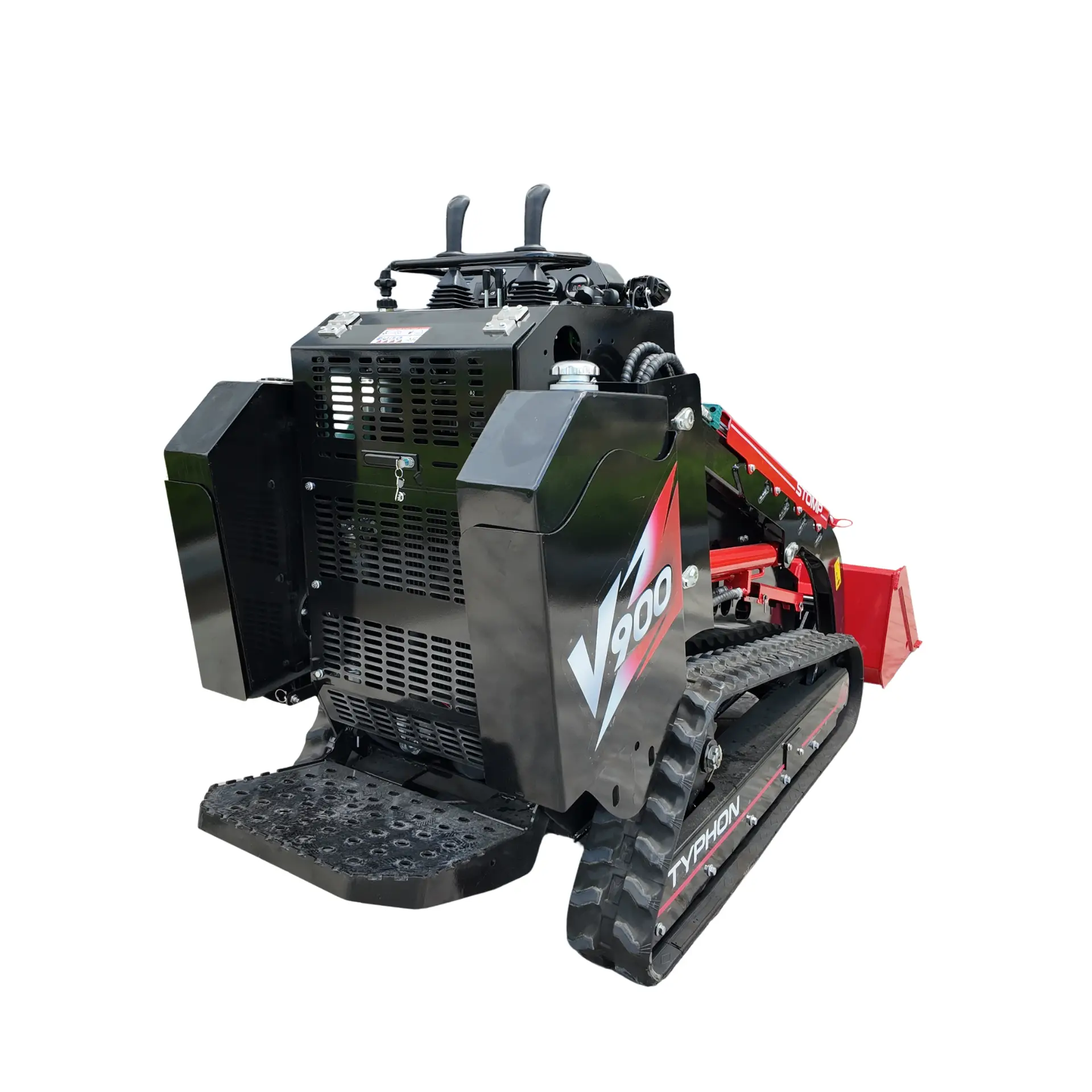 Brand New TYPHON STOMP V900 1.4 Ton Mini Track Loader Featuring Dual Auxiliary Hydraulics & Kubota D1105 25HP USA Engine