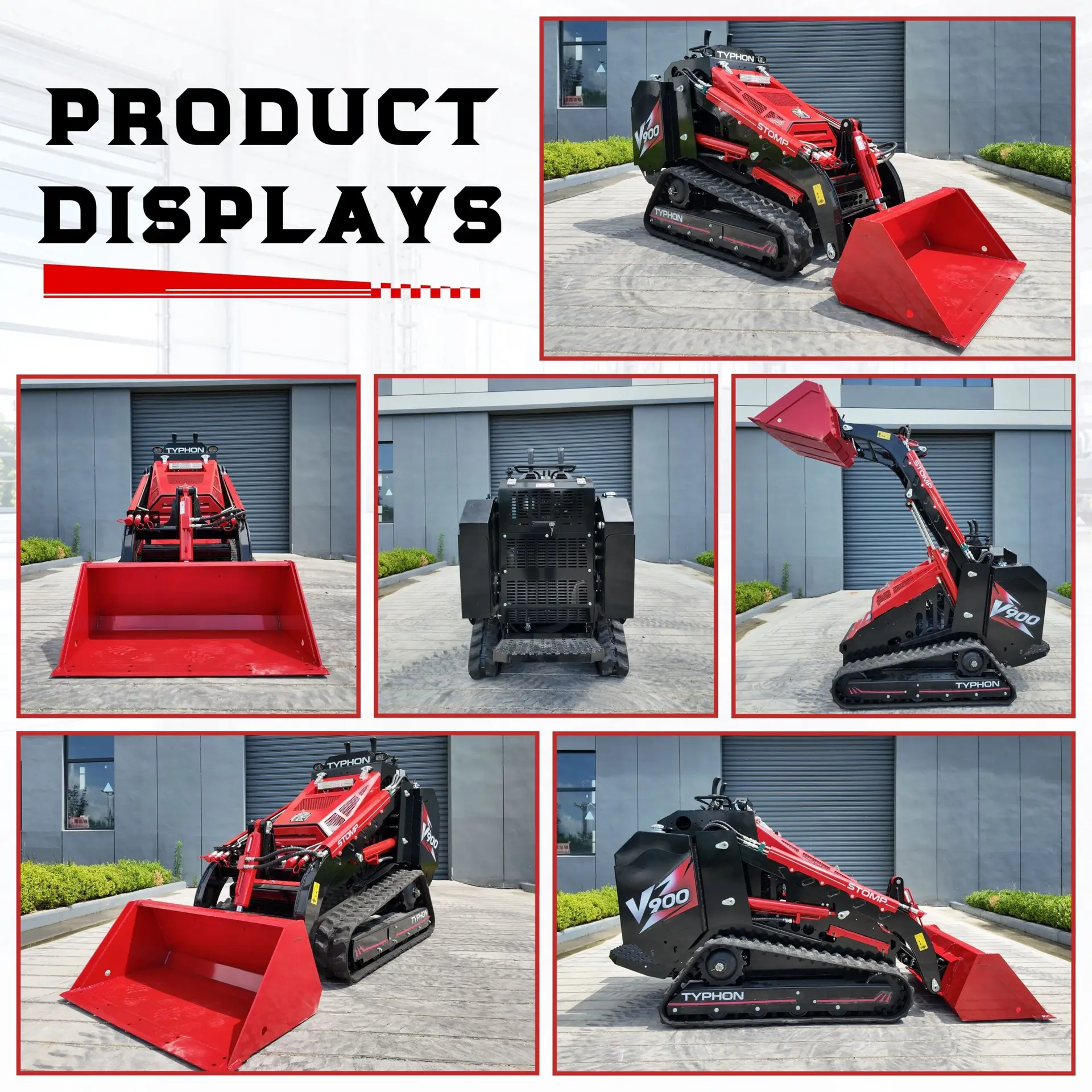 Brand New TYPHON STOMP V900 1.4 Ton Mini Track Loader Featuring Dual Auxiliary Hydraulics & Kubota D1105 25HP USA Engine
