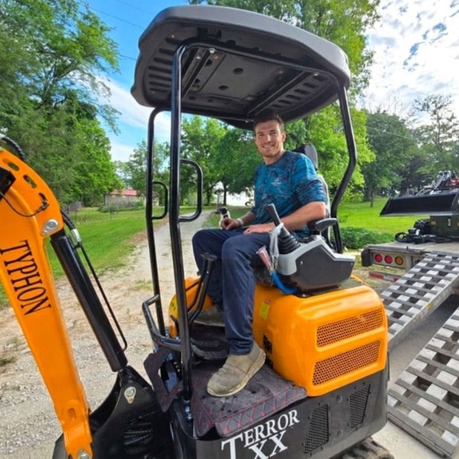 Mini excavator ready for delivery to a customer